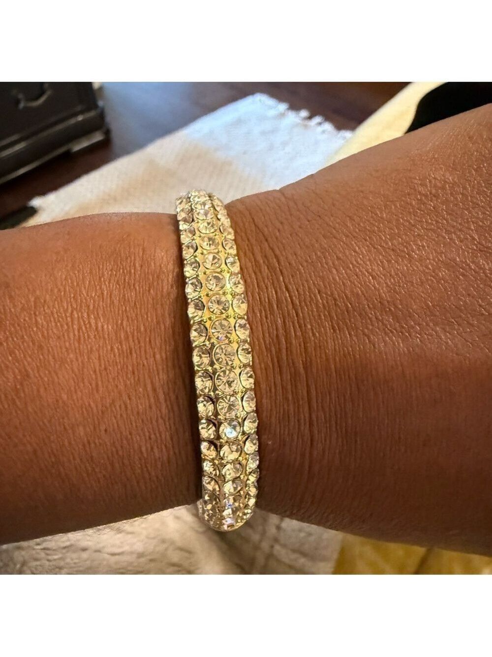 Elegant Gold Rhinestone Bracelet